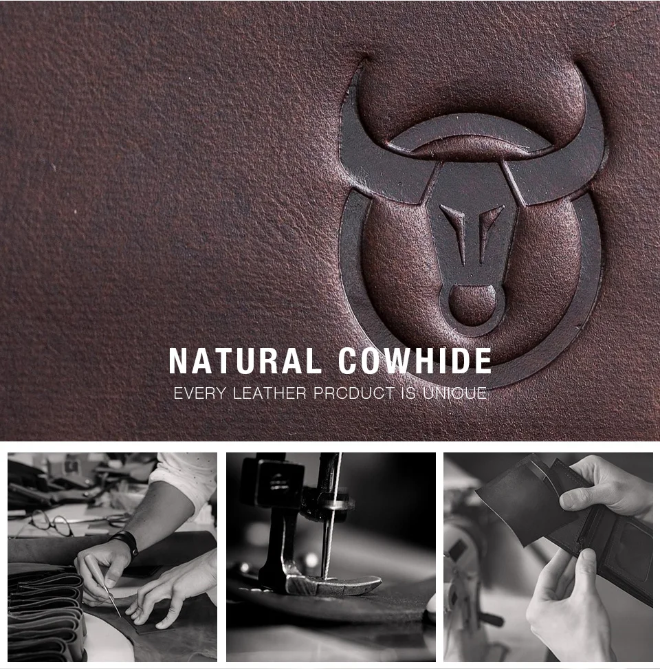 BULLCAPTAIN Business Männer Geldbörse Aus Echtem Leder Geldbörse Multi-Funktion Visitenkarte Halter Kleine Karte Box Leder Geldbörse Mann – Detail 7
