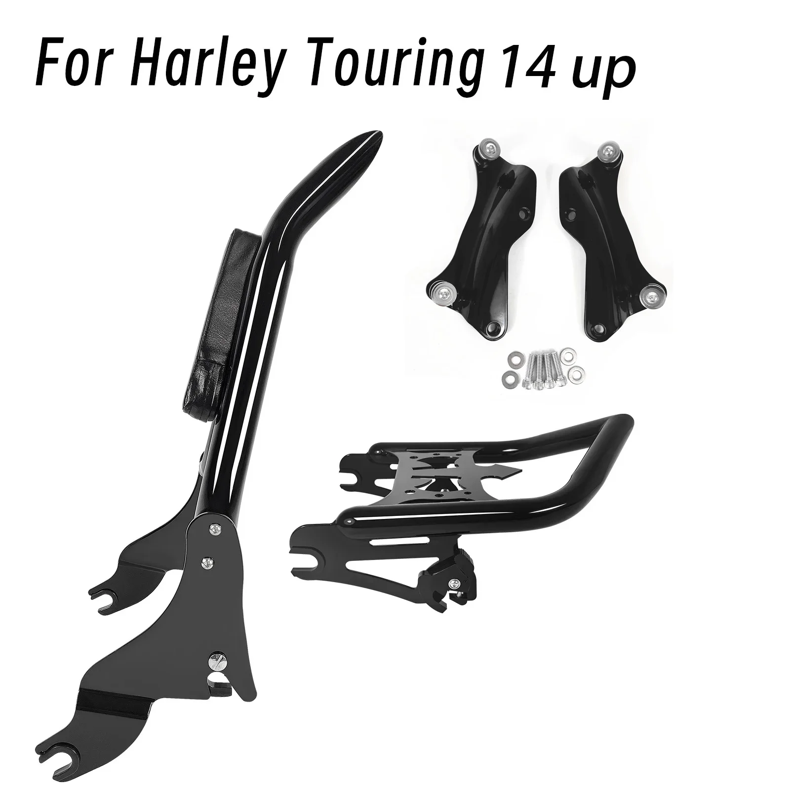 

Для Harley Touring Street Glide Electra Glide Road King FLHR CVO 09-25 Мотоциклетная спинка Sissy Bar и комплект для стыковки багажника