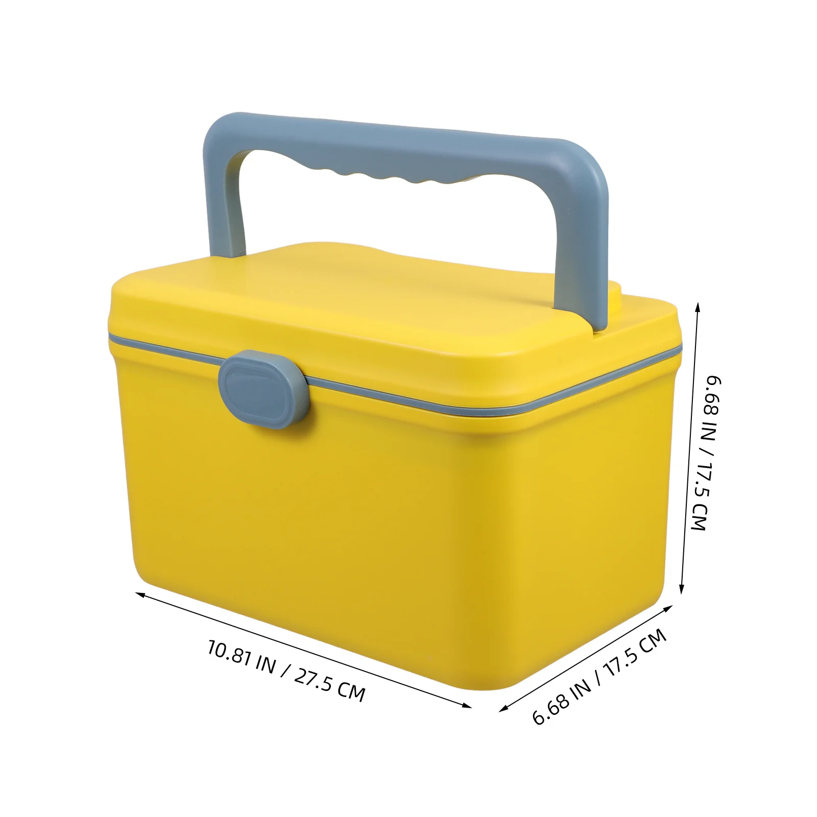 صندوق تخزين الأدوية الصفراء بسعة كبيرة مع مقبض منظم بلاستيكي للأدوية والسفر المنزلي والمجموعة الطبية في حالات الطوارئ #5