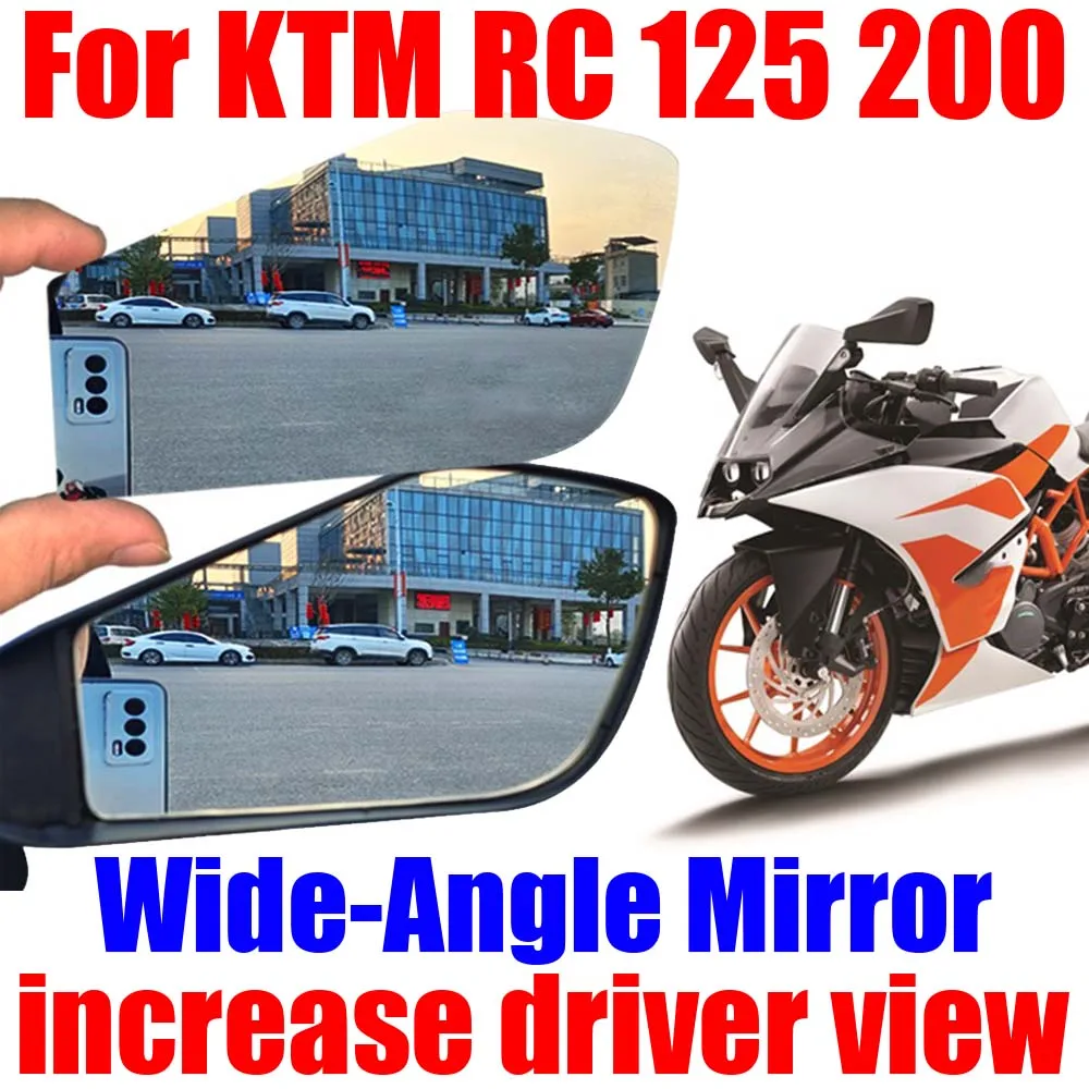 For KTM RC 200 125 RC RC125 RC200 125RC 200RC Accessories Convex Mirror Increase Side Mirror View Rearview Mirrors Vision Field