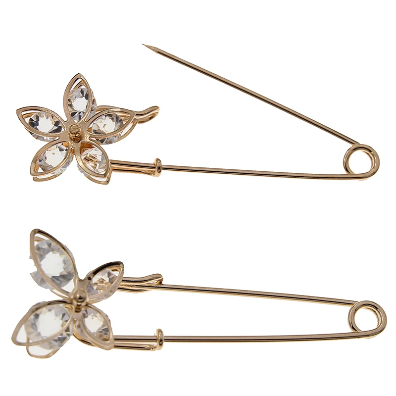 10 قطعة سترة الموضة الجديدة بروش زهرة الورد الصدار كاميليا إبرة طويلة دبوس للنساء شال قميص طوق بروش دبابيس Accessori