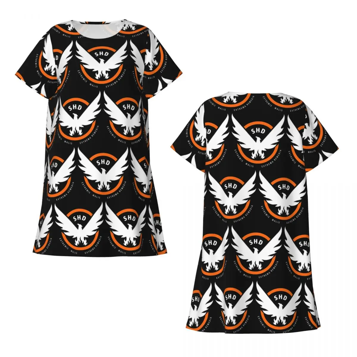 Game Tom Clancys The Division SHD Seal Short Sleeves Nightdress For Sleepshirts Women Short Sleeve Nightgowns Loose Pajama Dress view 4