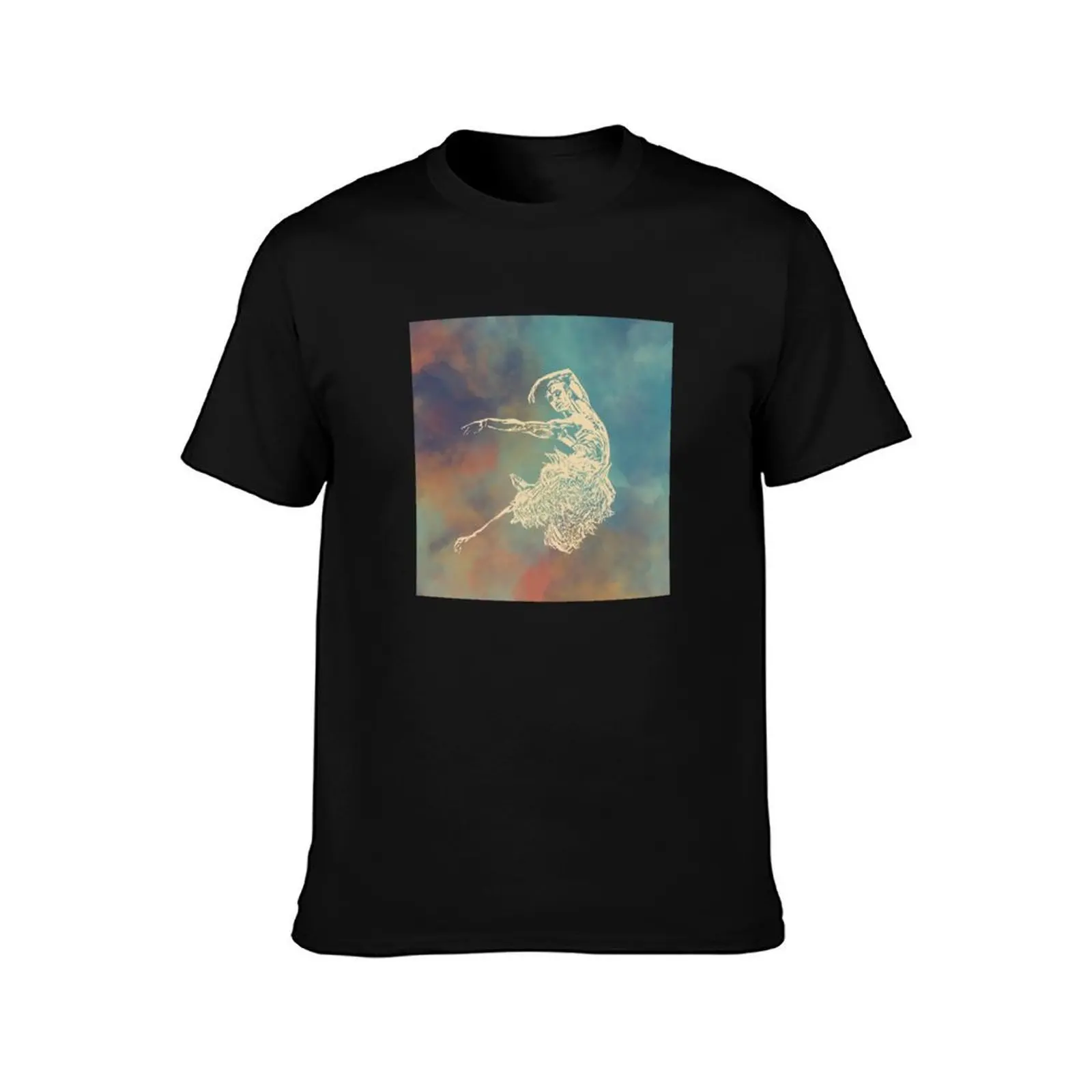 Lino print Male Ballet Dancer Swan from Swan Lake T-Shirt, Summer Casual Cotton Tee, Oversized Streetwear Tops, Unisex Men Women