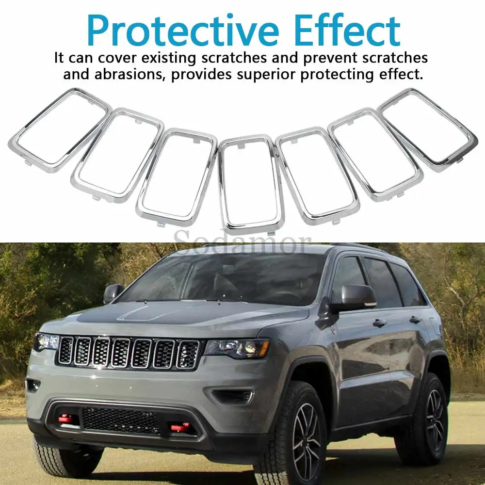 

Radiator Grill Ring Inserts FrameFront Grille Insert Trim for Jeep Grand Cherokee 2017-2021 Car Kit Black Parts car accessories