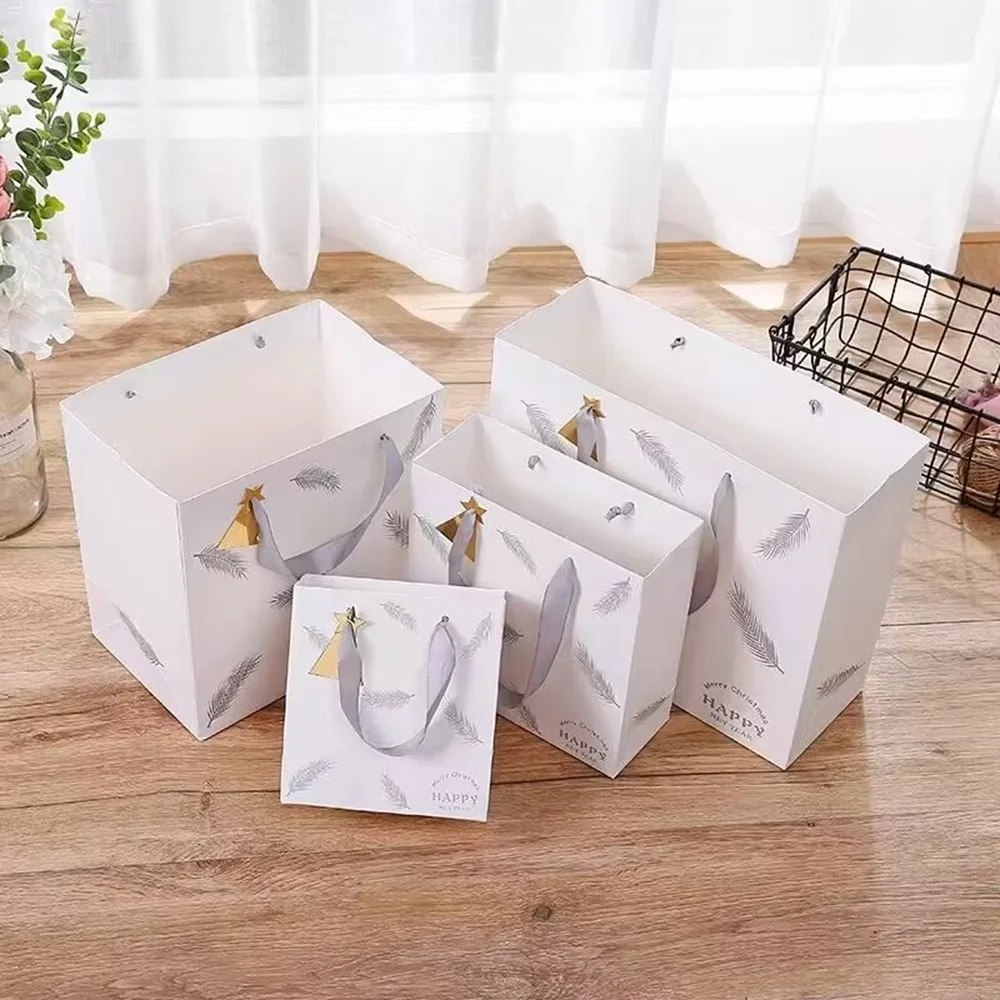 500pcs/Lot Wholesale Custom Logo Printed Luxury Shopping Boutique Clothes Gifts Jewelry Packaging Paper Bag with Ribbon Handle