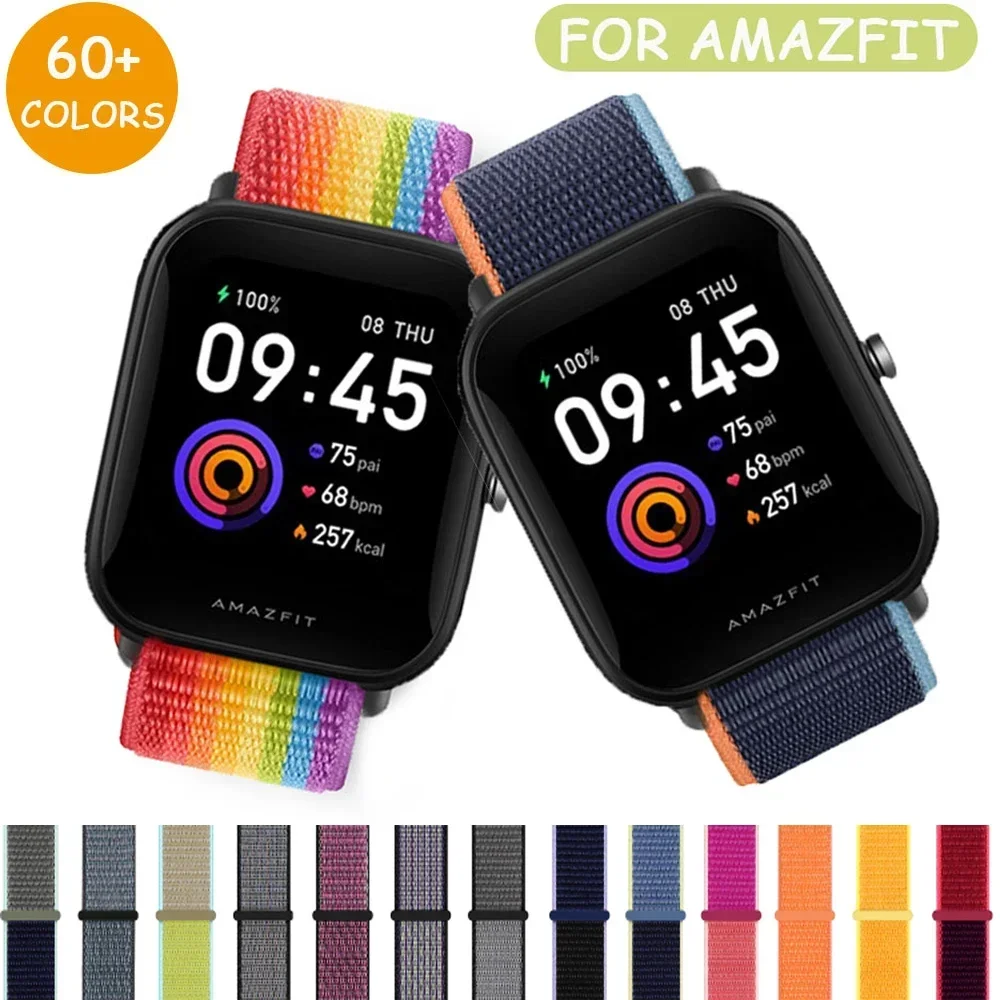 20mm/22mm band For Amazfit GTS 4-3-2-2e-Mini strap GTR 42/47mm GTR 4/2e Nylon Loop Bracelet correa Amazfit bip/pace watch strap