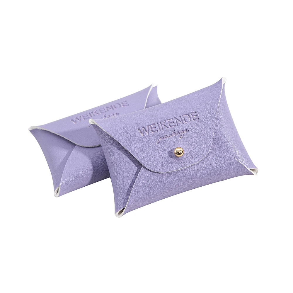 Mini sac en cuir PU avec Logo personnalisé, 100 pièces, emballage de bijoux pour collier, Bracelet, bague, boîte à Rivets de mariage et de noël