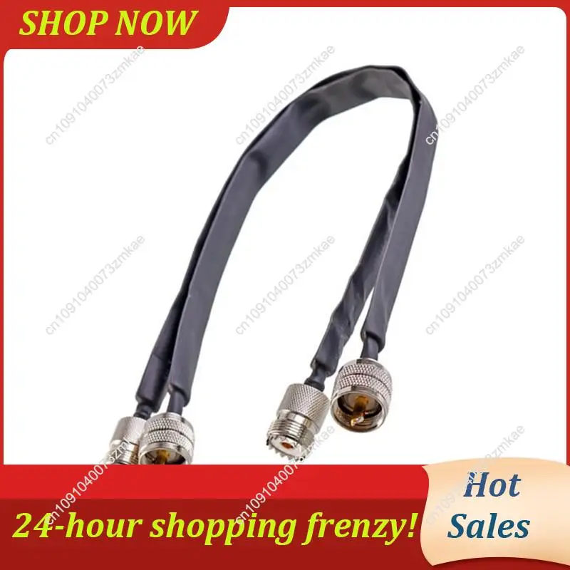 Daily Sale Window/Door Pass Through Flat RF Coaxial Cable PL295 UHF Male To SO239 UHF Female 50 Ohm RF Coax Pigtail Extension Co