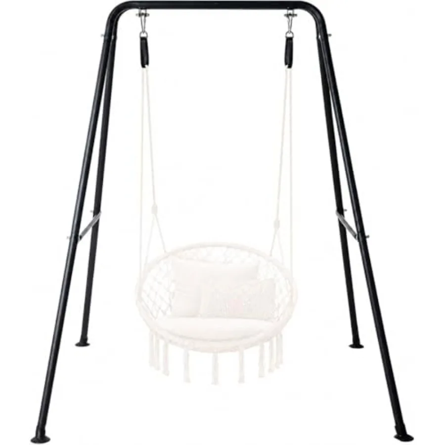 

Outdoor/Indoor heavy duty steel hammock chair stand, black, 440 lbs capacity, foldable for patio, backyard, porch