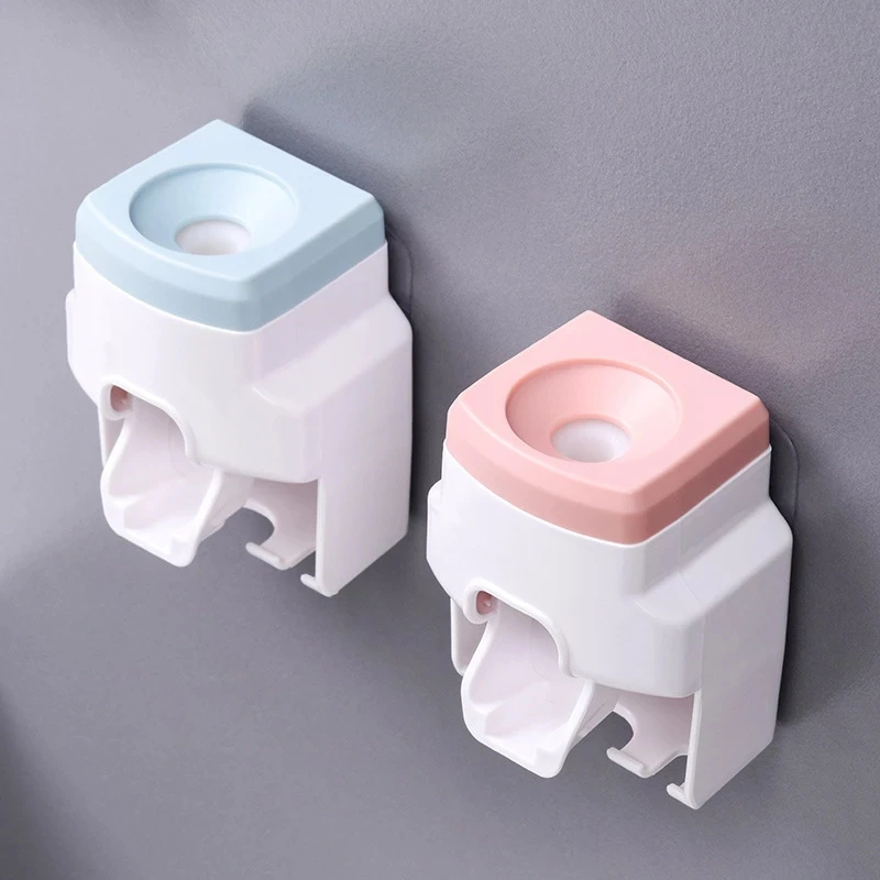 Automatic Toothpaste Dispenser Bathroom Accessories Wall Mount Lazy Toothpaste Squeezer Toothbrush Holder Bathroom Organizer