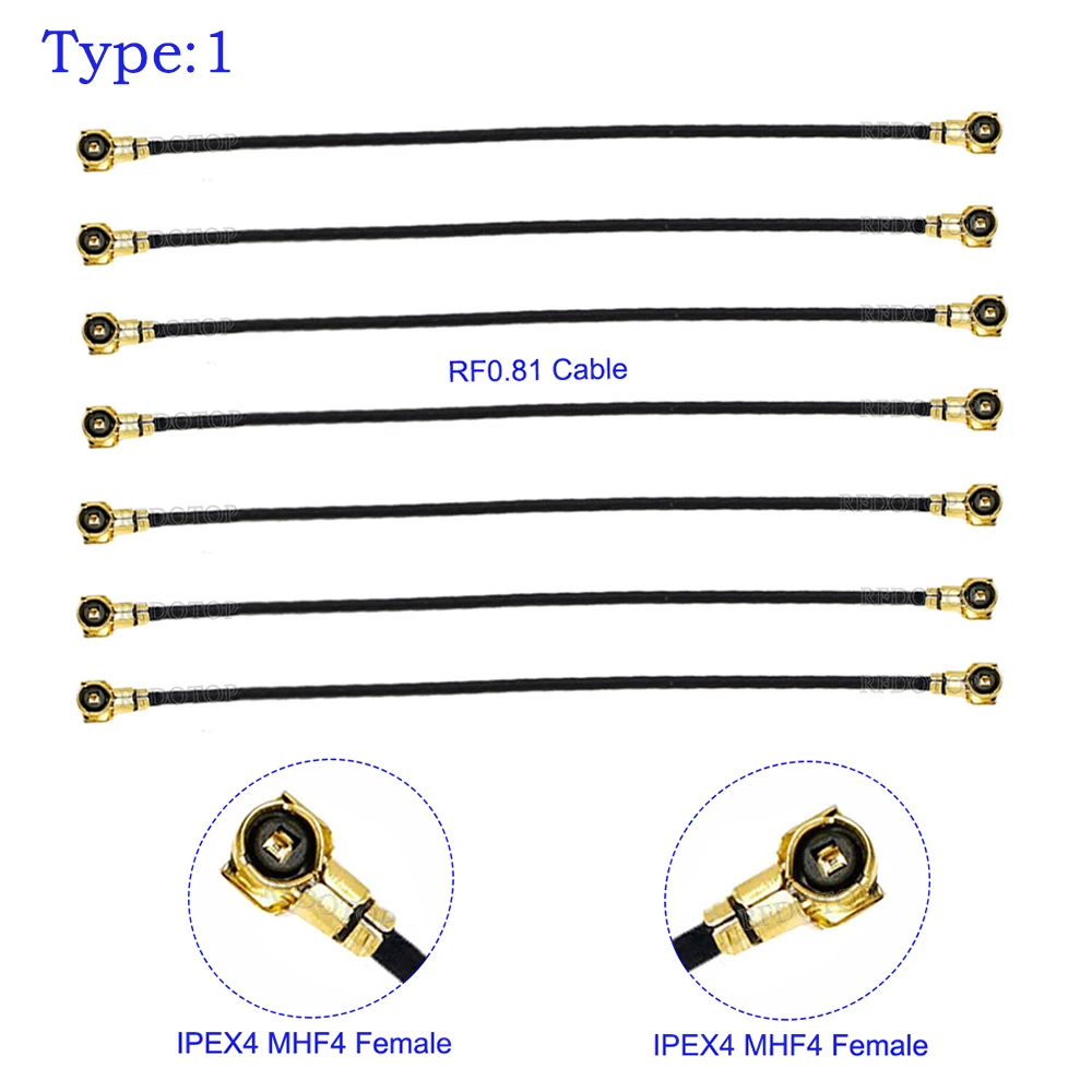 5Pcs/Lot RF0.81 Cable UFI IPEX1 Male to IPEX4 MHF4 Female Connector RF Coaxial Pigtail WIFI Antenna Extension Cord Jumper