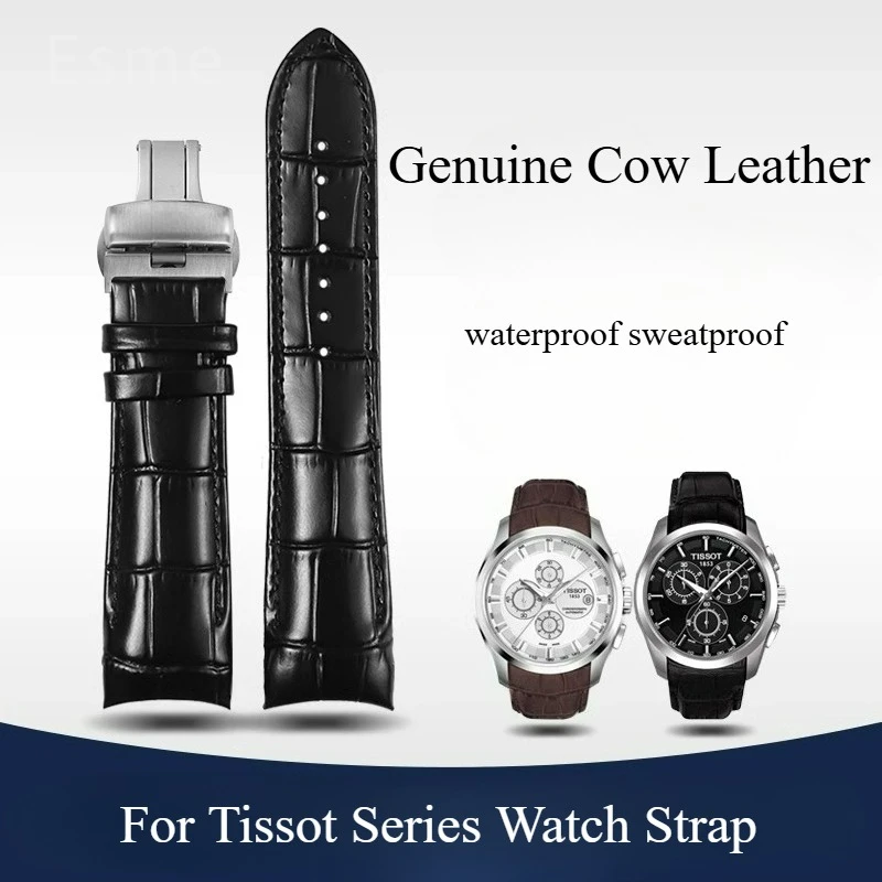 For Tissot Original Seamless Fit Watch Strap 1853 for Couturier T035 High Quality Genuine Cow Leather Watch Accessories 22 23 24