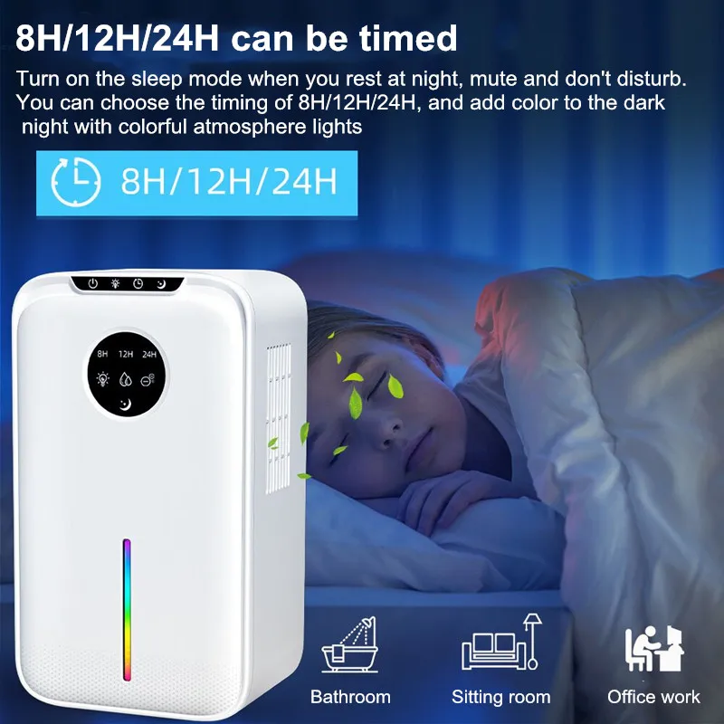 2.5L Small Mute Semiconductor Dehumidifier Home Use Indoor Bedroom Moisture Absorption Artifact New Electric Plastic Household