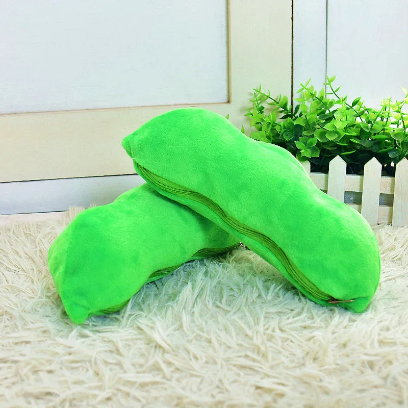 Creative Cute Pea Pillow Yellow Bean Green Bean Expression Plush Doll Children's Funny Doll