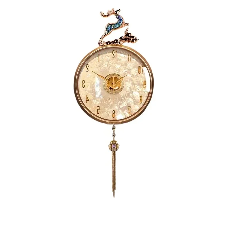 *Round Premium Gold Wall Clock Japanese Style Cute Living Room Wall Clock Luxury Modern Design Orologio Da Parete Home Decor