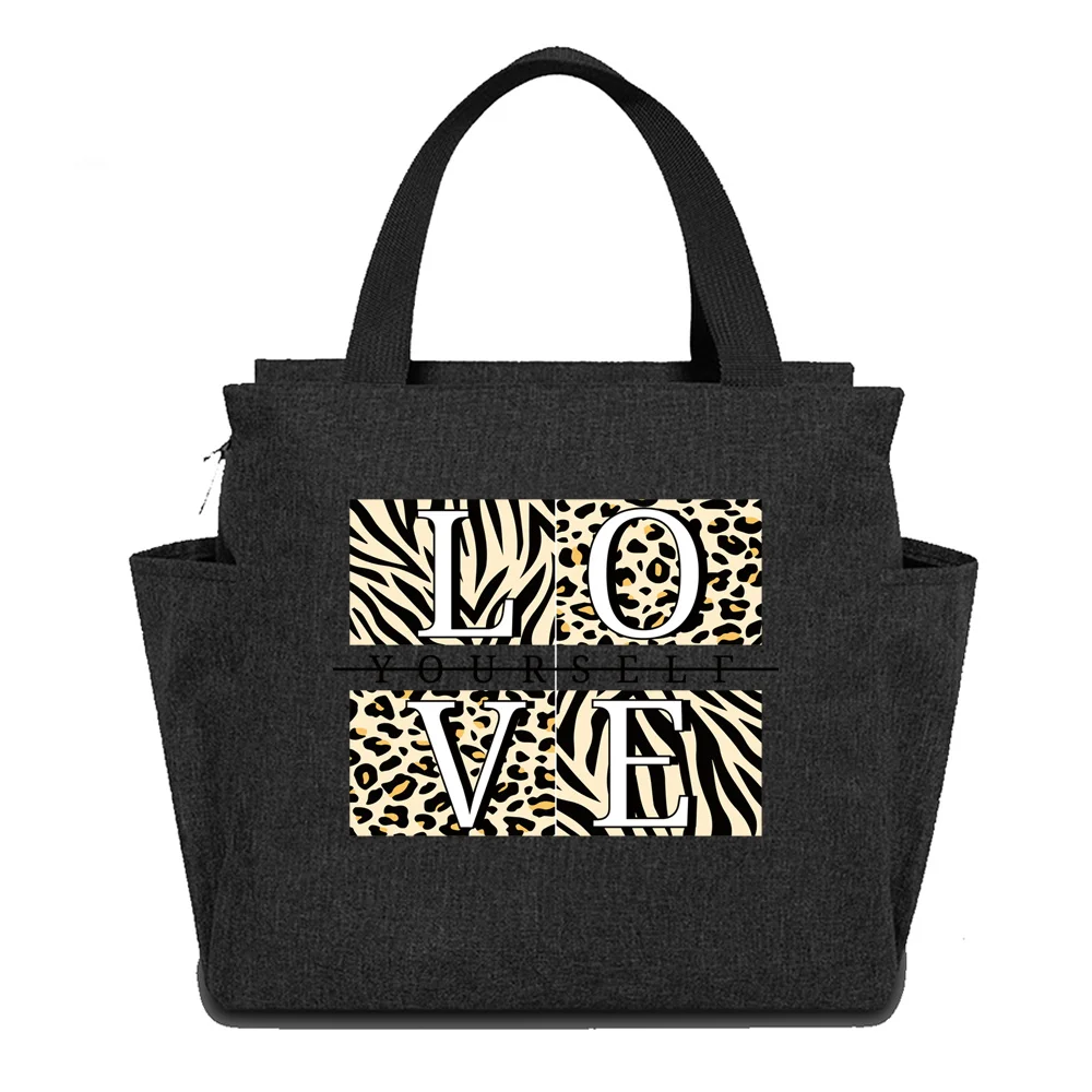 Lunch Bag BIG Capacity Printing Leopard Series Insulation Picnic Bags Waterproof Lunch Box Outdoor Picnic Cold Storage
