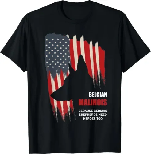 Belgian Malinois American Flag Funny Best T-Shirt For Men Clothing Women Tees Y2K Tops Unisex Summer Short Sleeve