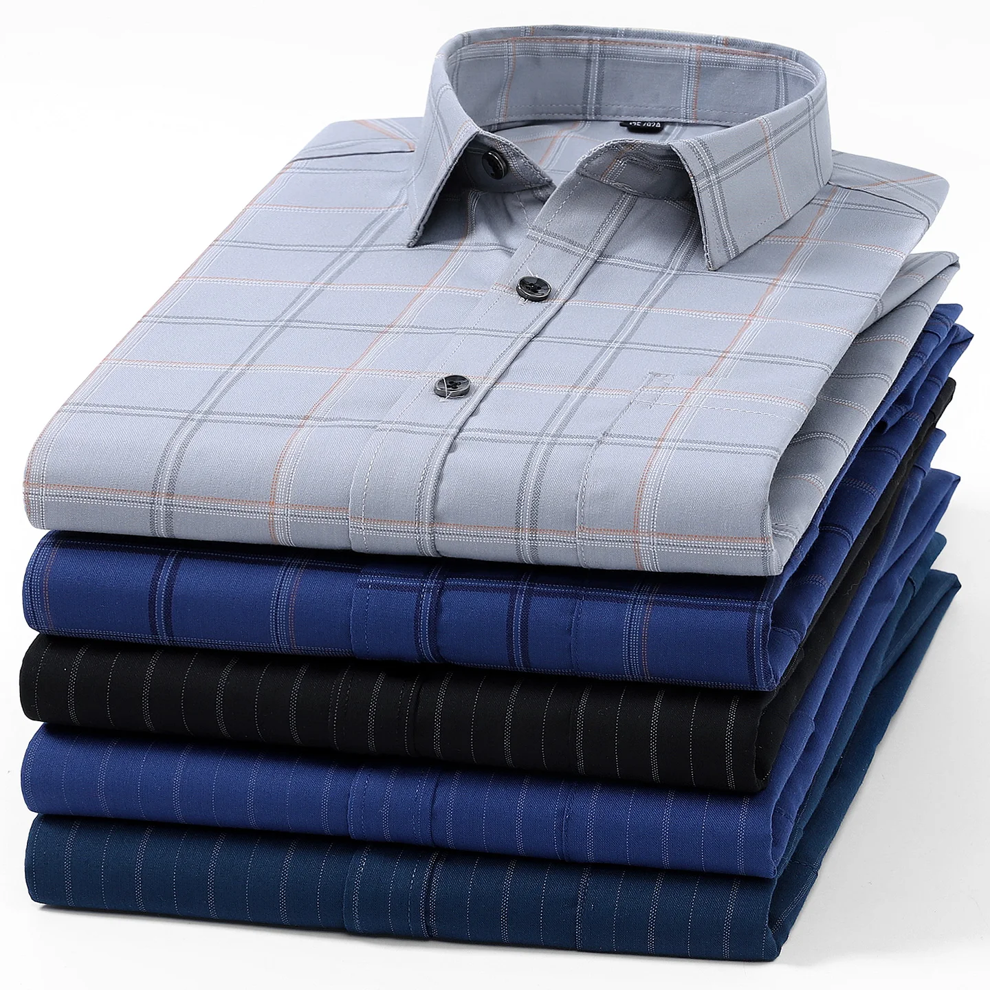 

Quality Stretch Men Shirt Viscose Fiber Long Sleeve Anti-wrinkle Non-ironing Regular Fit Casual Business Office Stretch Shirt