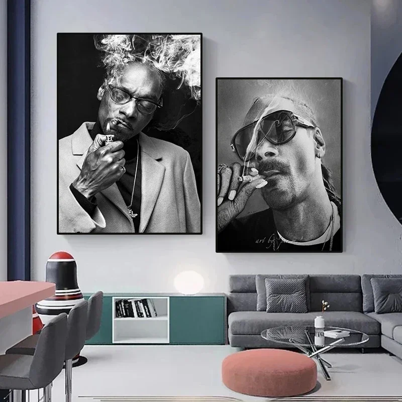 Snoop Dogg Poster Singer Star Music Wall Art Gangsta Rap Hip Hop Rapper Canvas Painting Picture Print for Living Room Home Decor
