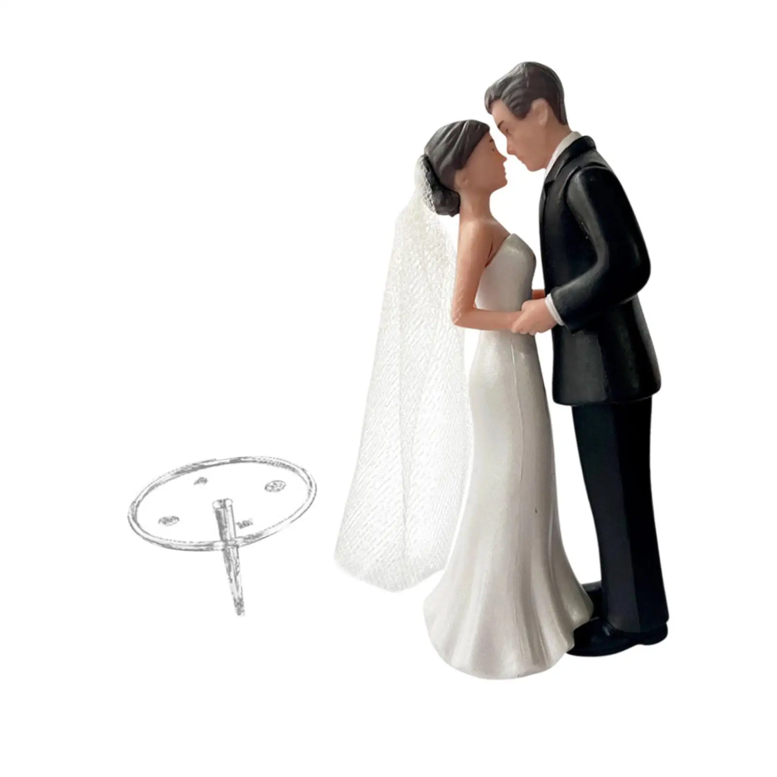 Wedding Cake Topper Creative Bride Groom Figurine for Engagement Parties