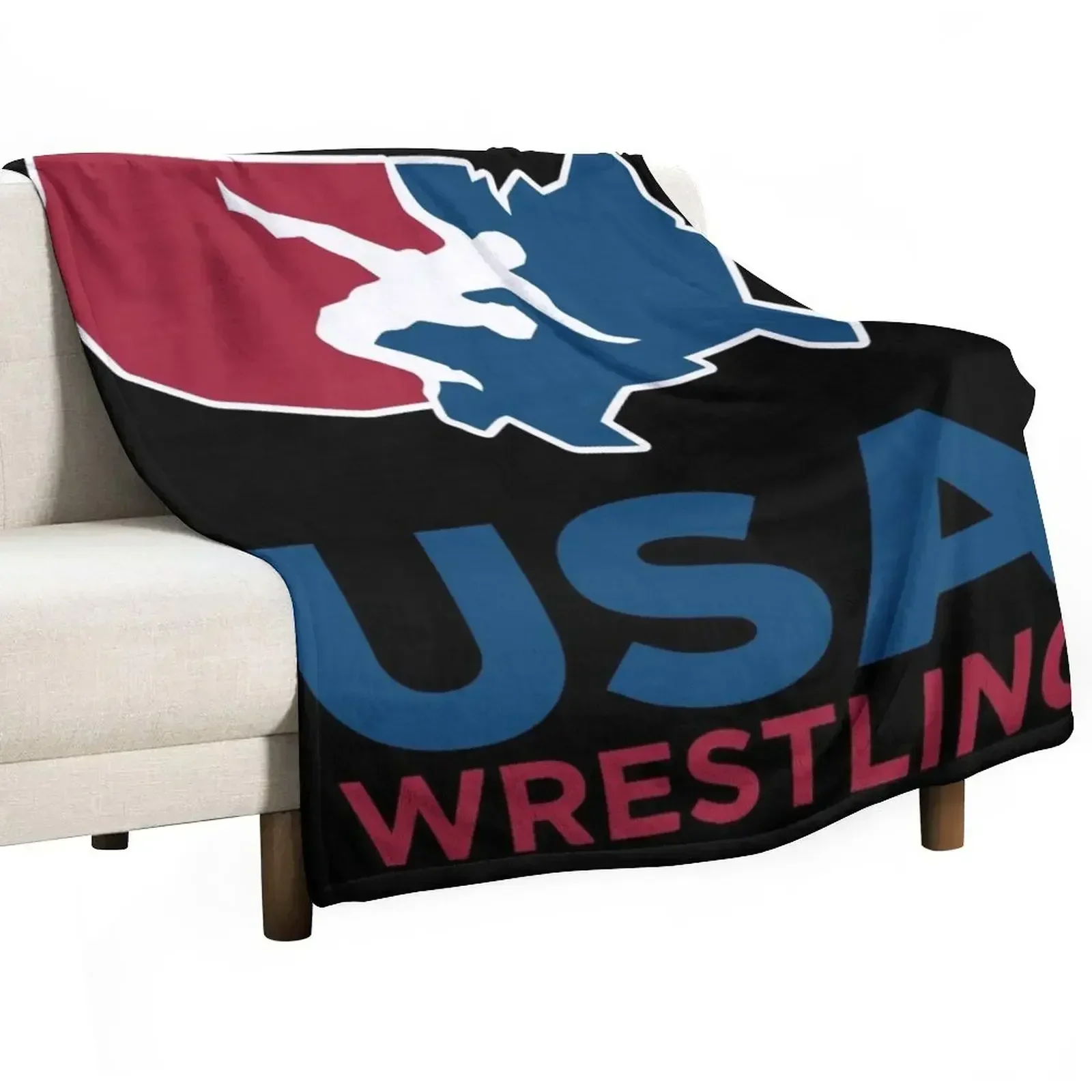 Brilliant No 1 USA Wrestling Design Throw Blanket funny gift Custom Moving Designers for babies christmas gifts Blankets