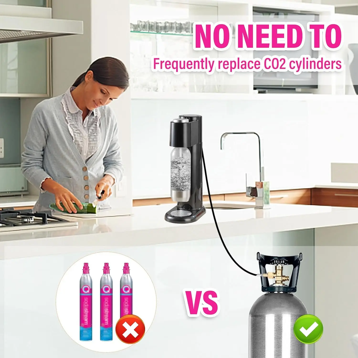 NEUER SODA Quick Connect Terra DUO Art Adapter-Schlauchkit für externe CO2-Tanks W21.8-14 oder CGA320 G3/4 G5/8 mit Schnellverschluss – Detail 17
