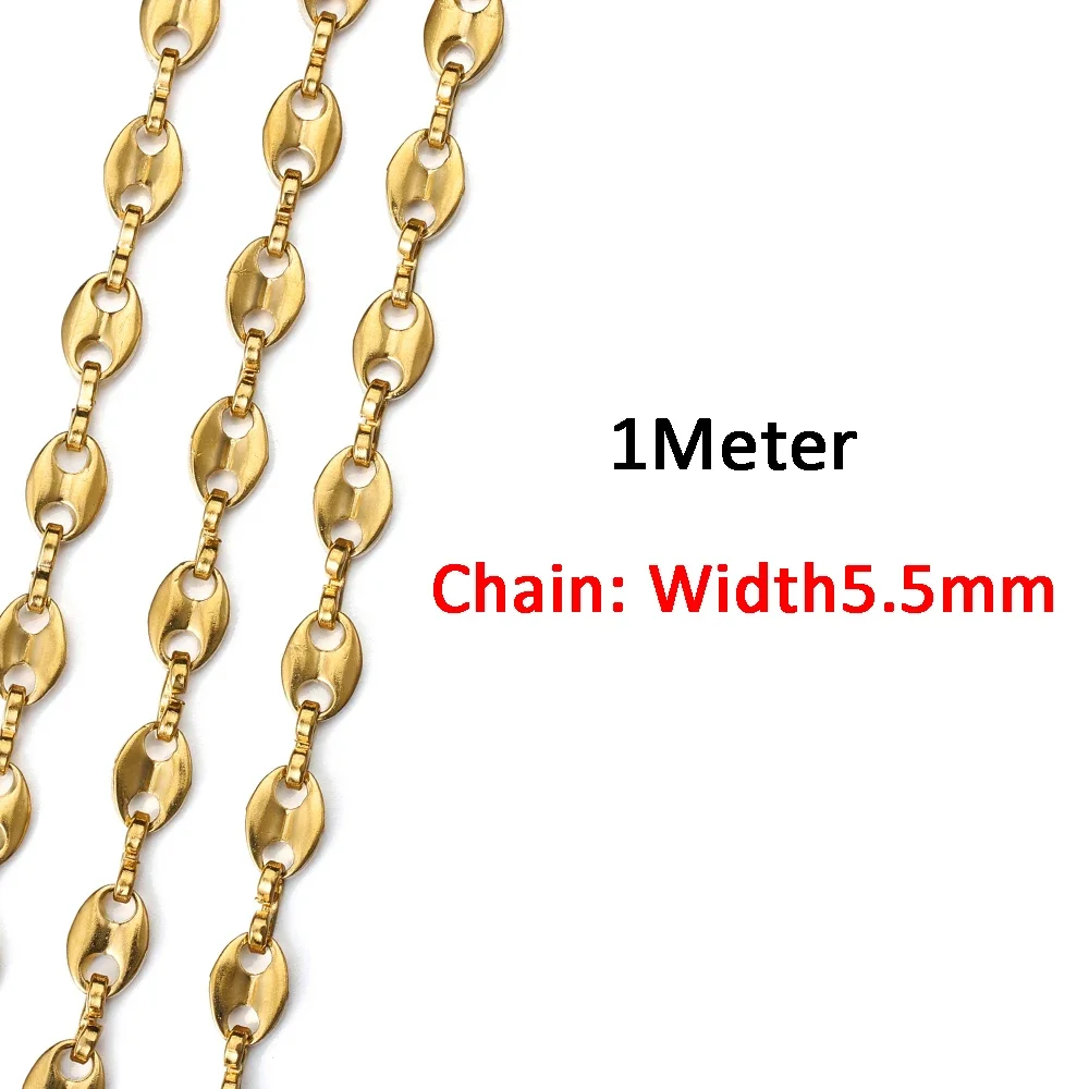 Wholesale Trendy 1Meter/2Meters Stainless Steel Chain for Unisex Simple Necklace Bracelet Choker Jewelry Making DIY Accessories image 4