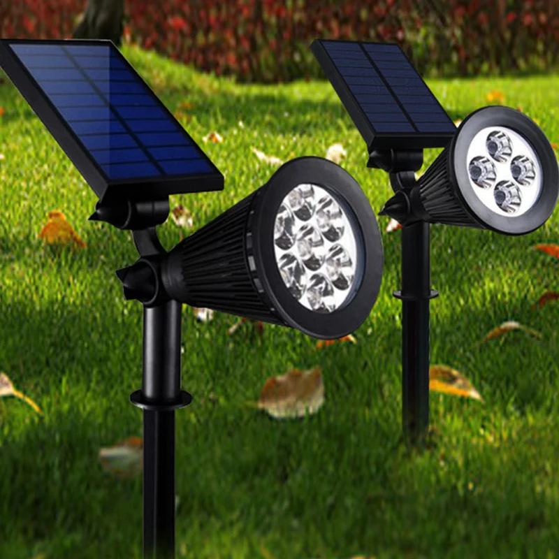 Luces de suelo alimentadas por energía Solar para parque al aire libre, focos LED para patio, luces de jardín, luces de suelo RGB coloridas