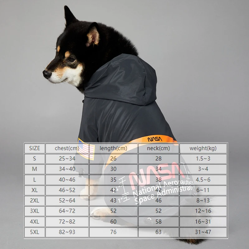 Print Polyester Dog Jacket Adjustable Raincoat Waterproof Costume Cool for Puppy Cute Dogs Astronaut Pet Accessories Supplier