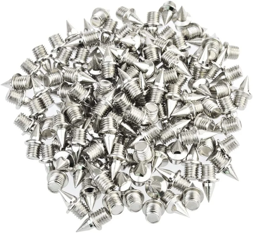 100pcs Stainless Steel Spikes with 1 Pcs Spike Wrench Track Shoe Replacement Spikes for Sprint Sports Short Running Shoes