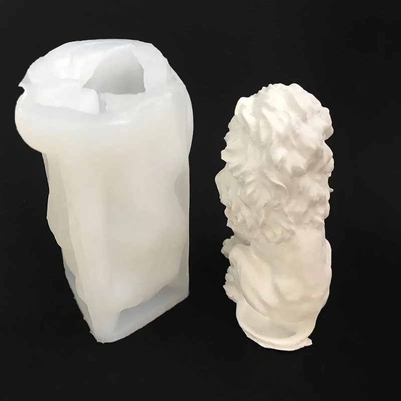 Weiwu Xionglion Silicone Candle Mold 3d Sitting Lion Aromatherapy Gypsum Soap Resin Handicraft Molds Home Decoration Gift