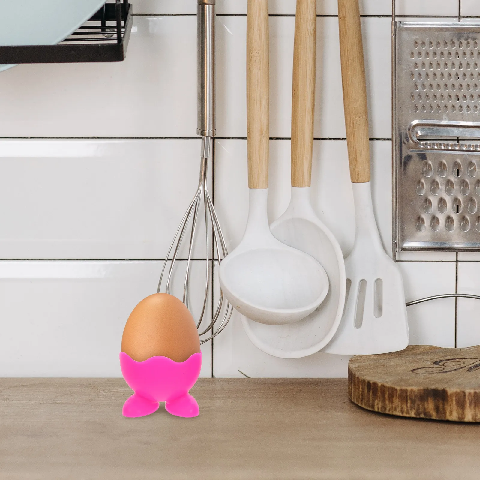 6Pcs Silicone Egg Cups Boiled Egg Holder Stable Soft Non-Stick Heat Resistant Kitchen Stand Breakfast Cooking Cups