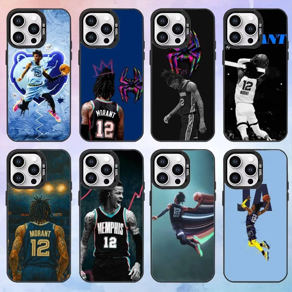 

Basketball Ja Morant 12 Phone Case For iPhone17,16,15,14,13,12,11 Plus,Pro Max Black Candy Matte Shockproof Cover