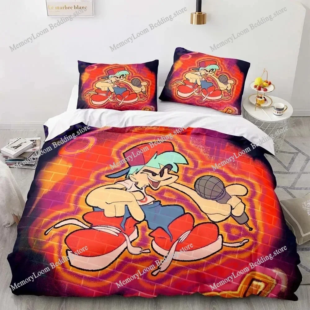 

Stylish 3D Anime Friday Night Funkin Themed Duvet Cover Set with Pillowcases, for a King or Queen Size Bed, Ideal for Fans
