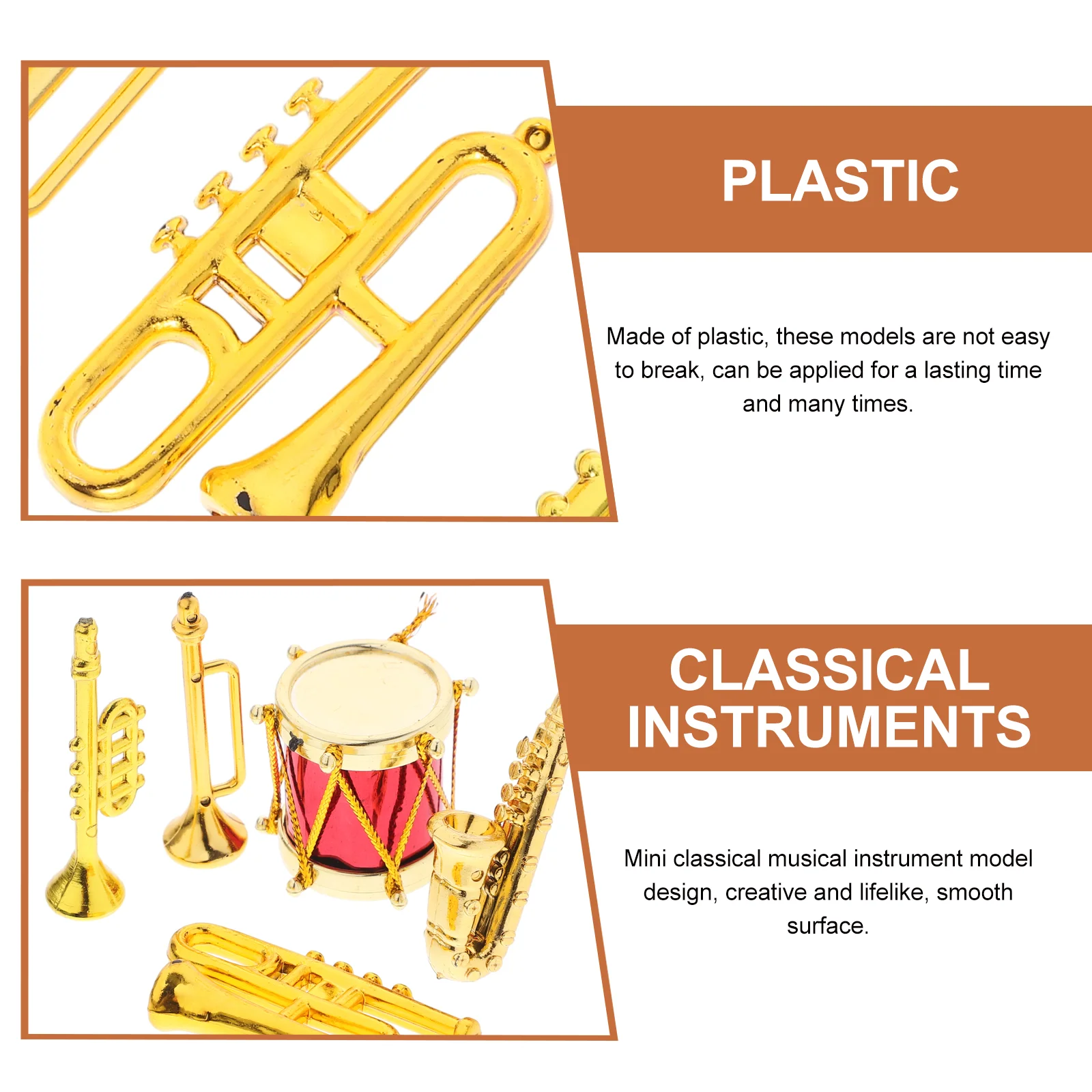 5 Pcs Childrens Trumpet House Mini Instrument Instruments Plastic Musical Kids Horn Saxophone Drum Kit Miniature