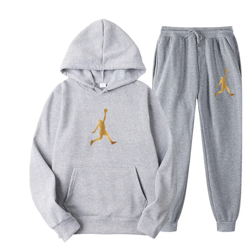 Autumn 2 Piece Set Letter Printed Trend Brand Men Woman Hoodies Sweatshirts Plus Fleece Tops Pullover High-quality Hip Hop Suit