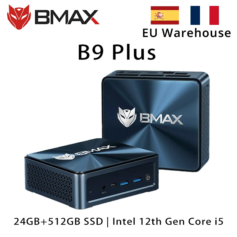 BMAX B9 Plus Mini PC Intel Core i5-1250P 12 core Max 4,4 GHz 24 GB LPDDR5 RAM 512 GB SSD WiFi 6 Bluetooth 5.2
