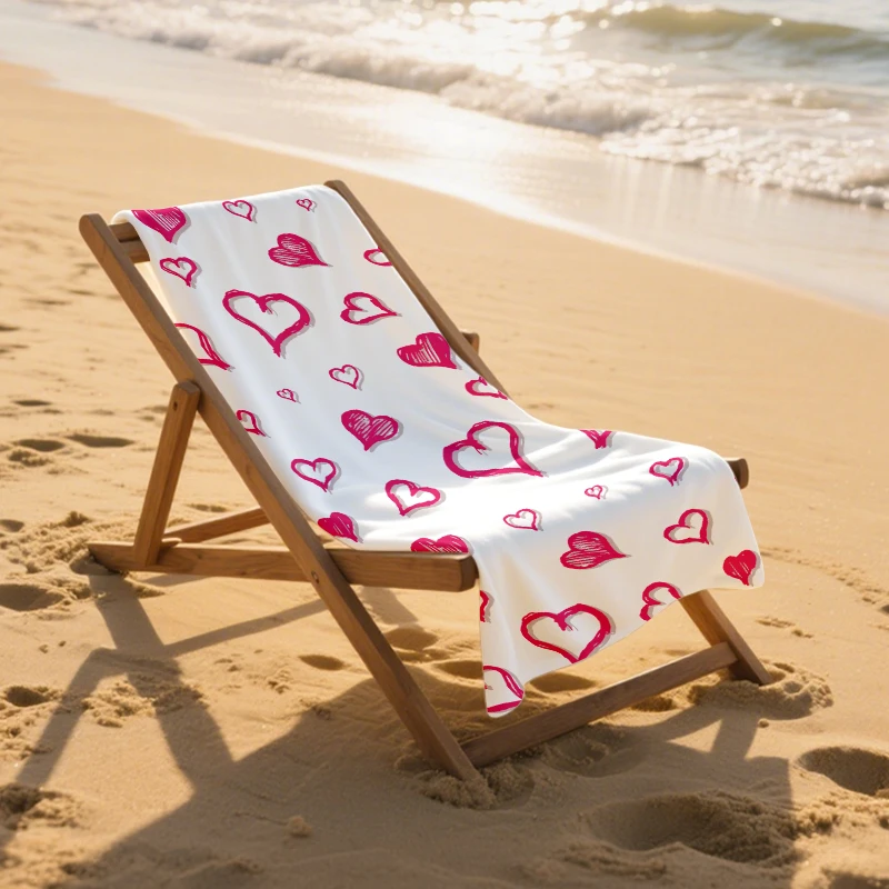 منشفة شاطئ على شكل قلب وردي من ديزني كارتون ألياف دقيقة للغاية خفيفة الوزن وسريعة - جافة لمتعة الشاطئ والسفر والسباحة وسهلة التخزين