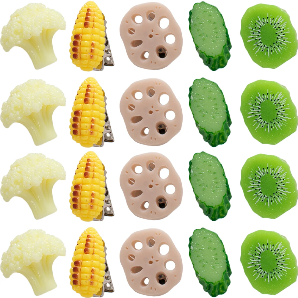 

20pcs Vegetable Hair Clips For Girls Hairpins Banana Clips Girls Accessories Lightweight Durable Plastic Everyday Use