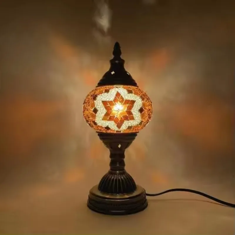 DIY materiał z żelaza i szkła, ręcznie robiony zestaw lamp Led E14 z turecką mozaiką