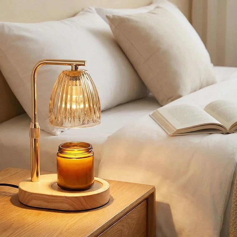 50W Aromatherapy Candle Heating Lamp Dimmable 220V Cafe Ambient Light Romantic Desktop Decorative Lamp for Relaxing Atmosphere