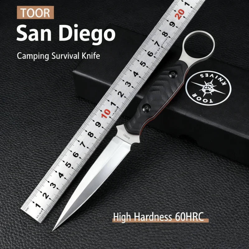 

НОВЫЙ США TOOR Высококачественный нож с фиксированным лезвием D2 Лезвие G10 Ручка с ножнами из кайдекса Открытый EDC Кемпинг Охота Туризм Инструмент