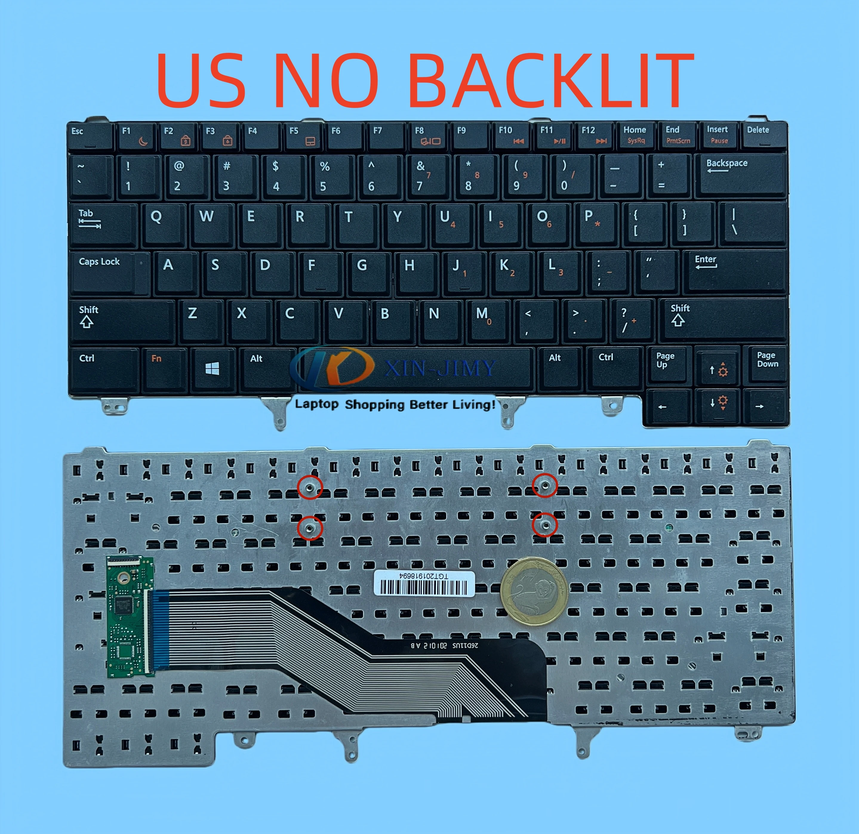 PARA Dell Latitude E6420 E6220 E6230 E5420 E6320 E6330 E6430 E5430 E6440 US/UK/RU/SP Teclado Sem apontamento SEM luz de fundo