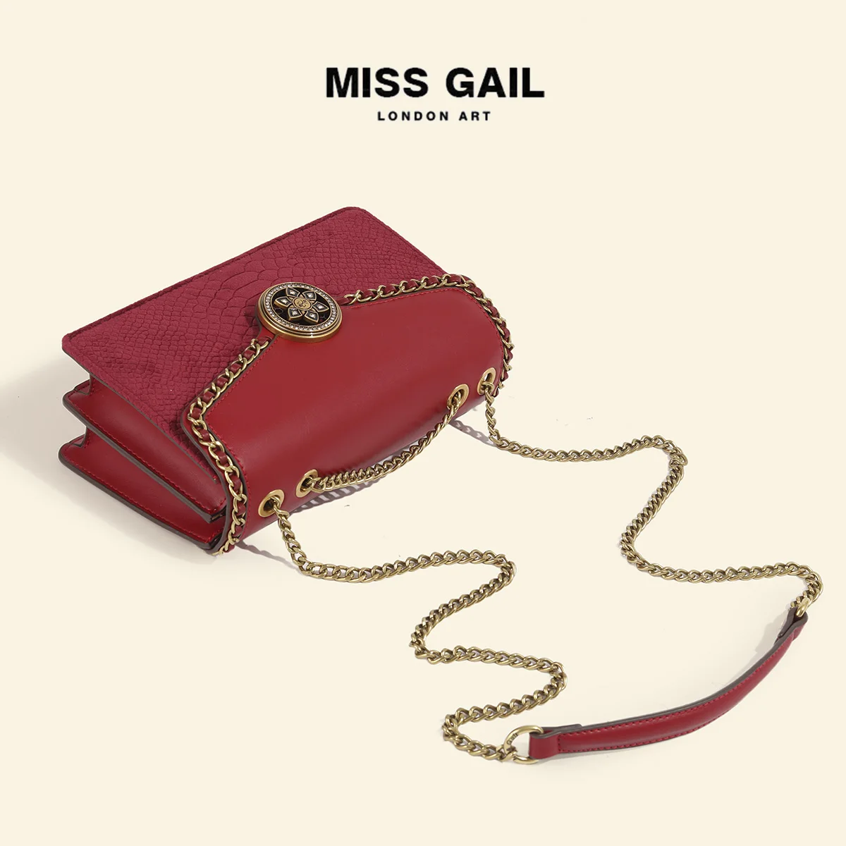 Winter New Velvet Red Small Square Bag Chain Strap Single Shoulder Crossbody Women's Bag