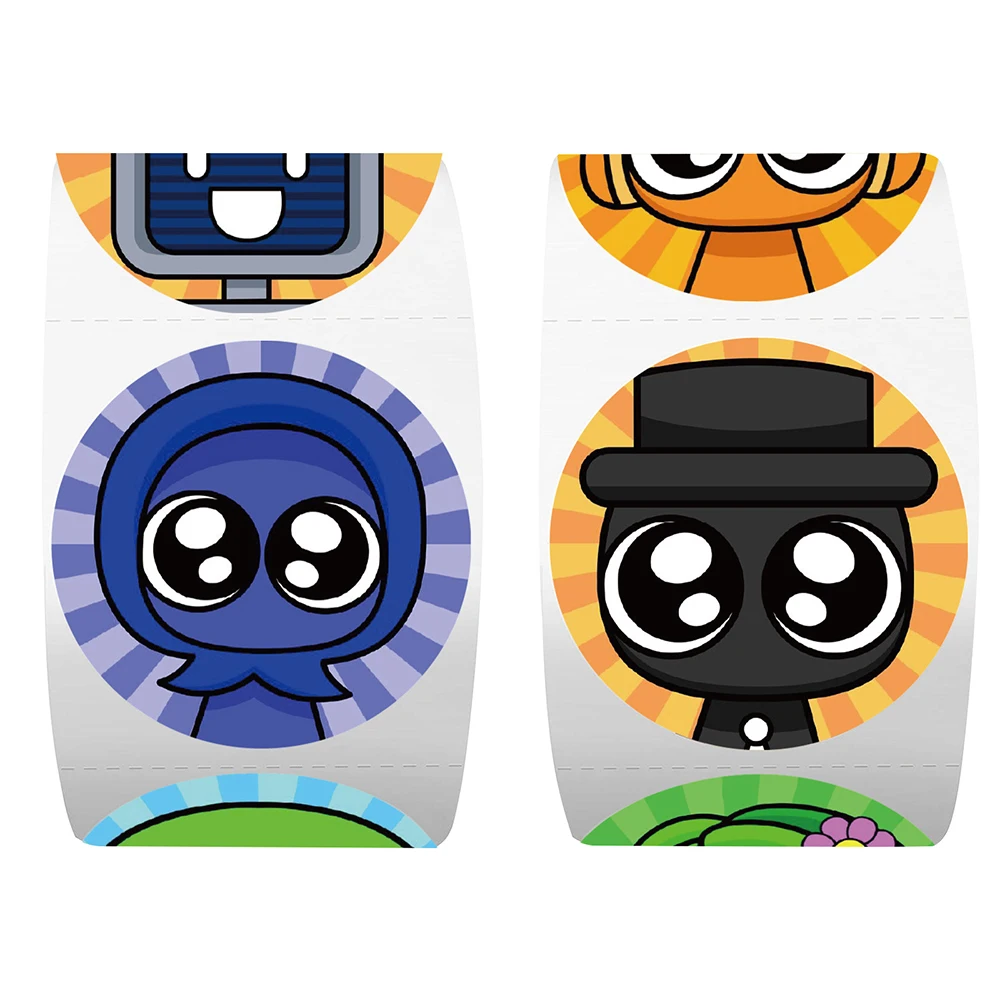 

500Pcs/roll Cartoon Incredibox Sprunki Sealing Stickers Graffiti Laptop Skateboard Kawaii Kids Cartoon Decals Toys Gifts