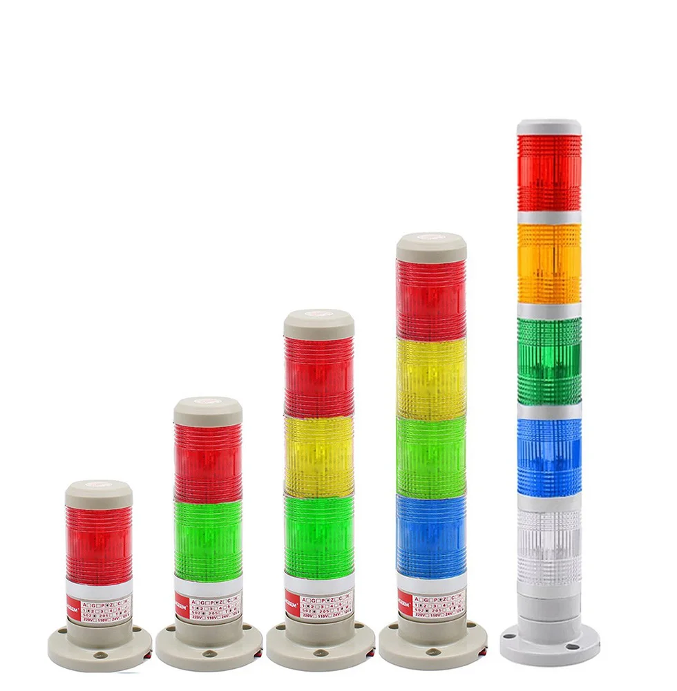 

LED No sound Industrial red Yellow Signal Tower Warning Lamp Alarm Apparatus 12V 24V 110V 220V 1 ~ 5 floors Option