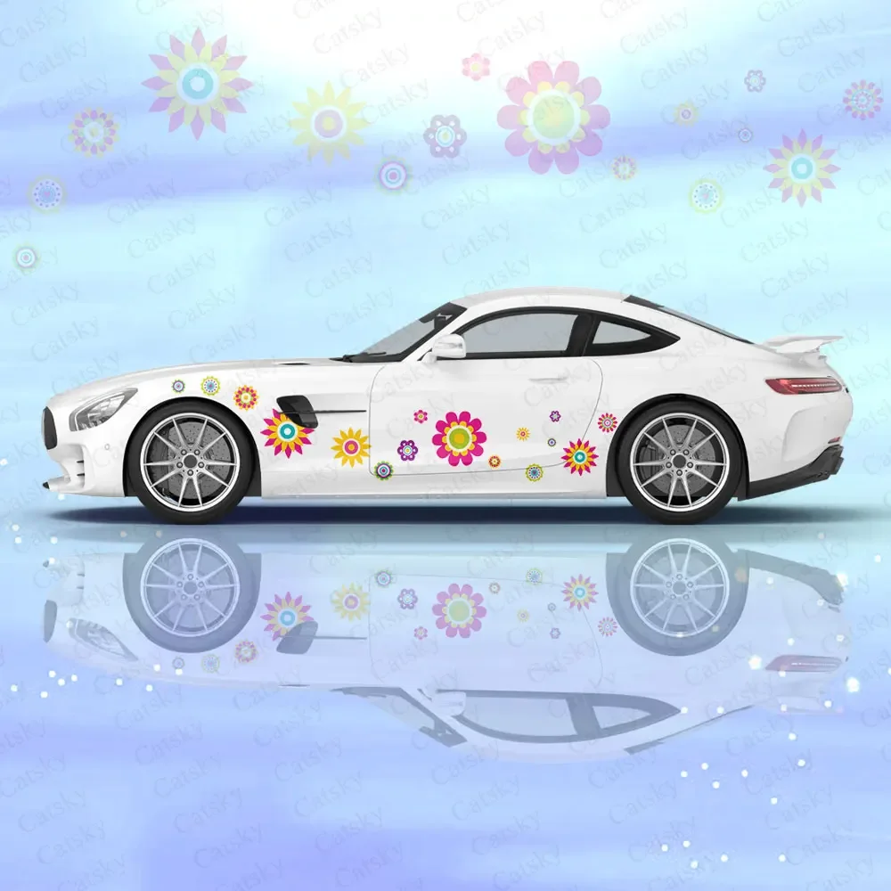 

Cute Cartoon Flowers Design Car Body Stickers Itasha Vinyl Car Side Decal Sticker Car Body Sticker Car Decor Stickers