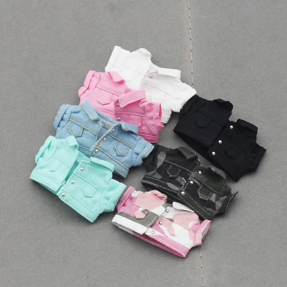 

Для Mini Labubu 4,0 булавка для серии Love джинсовые куртки для куклы Labubu V4, наряд, аксессуары для одежды