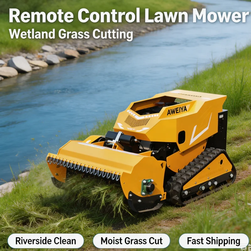 Customized Big Discount Remote Control Lawn Mower Grass Shredder All Terrain Self Propelled Labor Saving For Courtyard Lawn