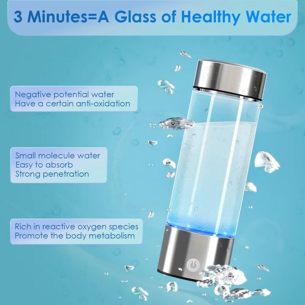 Portable Hydrogen Water Bottle Generator,3Min Rapid Electrolysis,Enhancing Water Quality Perfect for Daily Hydration